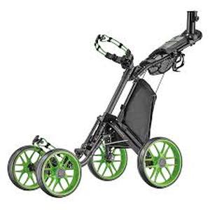 lot 1630 image: CaddyTek 4 Wheel Golf Push Cart - Compact, Lightweight, Close Folding Push Pull Caddy Cart Trolley - Explorer V8