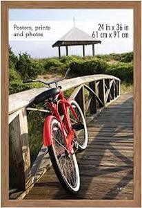 lot 6560 image: Mcs 24x36 Inch Museum Poster Frame, Medium Oak Woodgrain 68863
