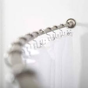 lot 6572 image: BINO Expandable Curved Shower Curtain Rod, Brushed Nickel - 48 to 72 - Adjustable Bathroom Curved Shower Rod Pole