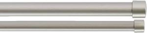 lot 6574 image: AmazonBasics 1 Double Curtain Rod - 72 - 144, Nickel