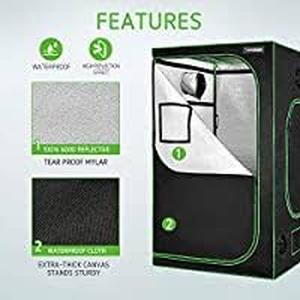 lot 6582 image: VIVOSUN 48x48x80 Mylar Hydroponic Grow Tent with Observation Window and Floor Tray for Indoor Plant Growing 4 x4