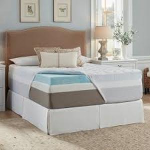 lot 6636 image: Linenspa 3 Inch Gel Infused Memory Foam Mattress Topper - Queen