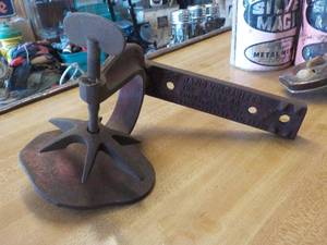 lot 5764 image: antique tire patching stand
