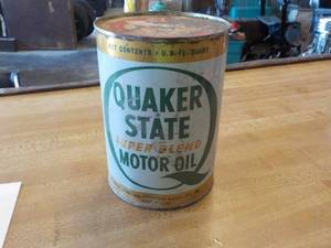lot 5789 image: full metal quaker state oil can