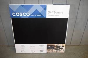 lot 33 image: Cosco 34 Square Folding Table Card Table Black