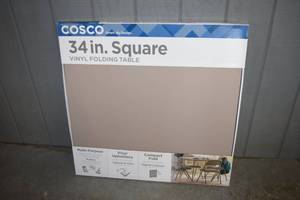 lot 35 image: Cosco 34 Square Folding Table Card Table Taupe