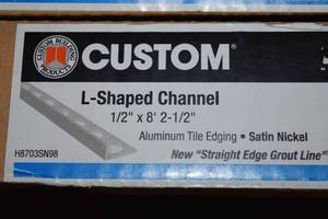 lot 13 image: 5 Sticks Custom L-Shape Channel Tile Trim Aluminum 12 x 82 12