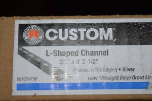 lot 17 image: 10 Sticks Custom L-Shape Channel Tile Trim Aluminum 38 x 82 12