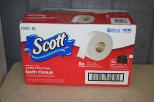 lot 238 image: 6 Rolls Scott Jumbo Roll JR 2-Ply Bath Tissue