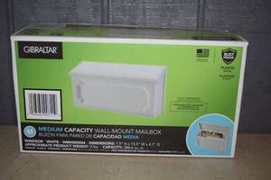 lot 261 image: Gibraltar Medium Capacity Wall Mount Mailbow White Plastic