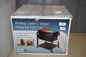 lot 351 image: Rolling Hanging File Cart