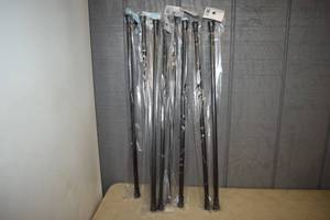 lot 357 image: 8 Kenney Twist N Fit Tension Rods - black - 28 to 48