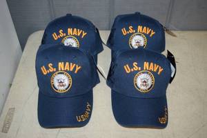 lot 108 image: 4 Officially Licensed US Navy Ball Caps