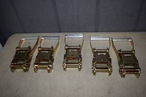 lot 328 image: Lot of 5 Ratchet Strap Handles for 2 Straps 11000 Pounds