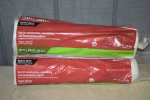 lot 333 image: 2 Rolls Heavy Duty Plastic Sheeting 10 x 25 x 4 mil