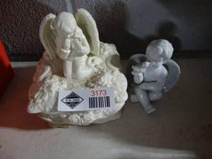 lot 3173 image: Angel Jewelry Box and Angel Figurine