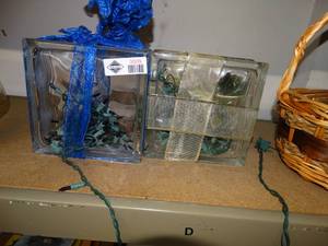 lot 3009 image: Decorative glass blocks w lights inside