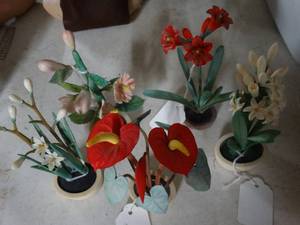 lot 2960 image: High end collectible faux flower arrangements