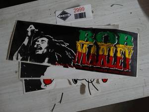 lot 2999 image: Vintage stickers Bob Marley Elvis Cat in the hat
