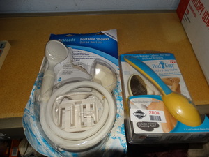 lot 2804 image: Body moods portable shower & misc.