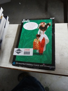 lot 2896 image: Box of Barbie Holiday cards