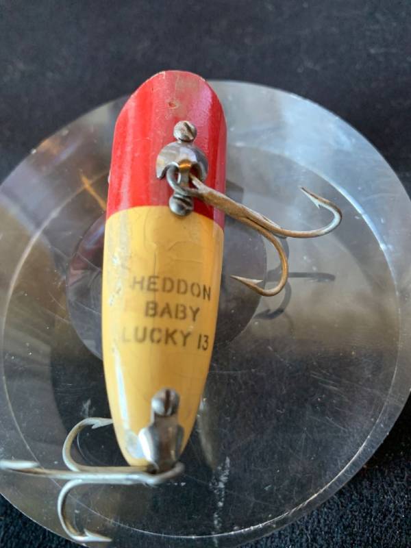 Antique Heddon Baby Lucky 13 Fishing Lure, Overland Park Estate  ✨Decorative Stained Glass ✨Kick- Butt Collectibles ✨ Tools ✨Cute Costume  Jewelry ✨Appliances