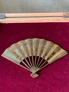lot 6281 image: Brass Wall Art Fan