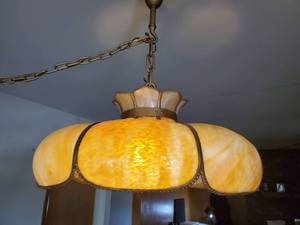 lot 6293 image: Swirl Apricot Tulip Celing Light