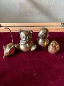lot 6333 image: Lot of 4 Brass FiguresPaperweights
