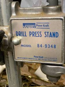 lot 6340 image: Montgomery Ward Powr Kraft Drill Press Stand
