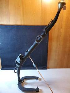 lot 6348 image: Iron Lamp Stand with Horse Shoe and No Lamp Shade
