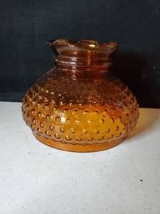 lot 6358 image: Hobnail Auburn Glass Oil Lamp Shade