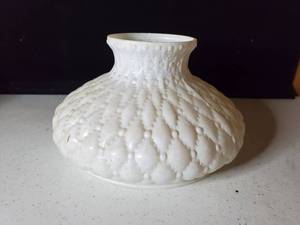 lot 6362 image: White Milk Glass Oil Lamp Shade