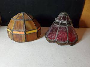 lot 6400 image: Lot of 2 SMALL Stain Glass Lamp Shades