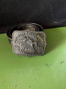 lot 6412 image: National Finals Rodeo Belt Buckle 1986 Hesson