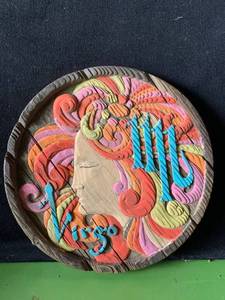 lot 6421 image: Virgo Wall Plaque Faux Wood