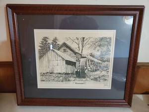 lot 6434 image: Stoeckley Signed Print of Barn Overpass