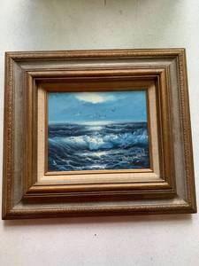 lot 7753 image: Framed Ocean Scene Painting