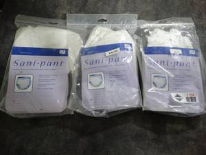 lot 3194 image: Lot of 3 Sani-Pants - Size Medium