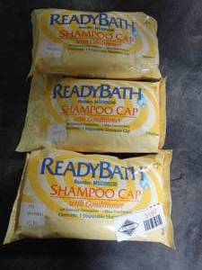 lot 3197 image: Lot of 3 Ready Bath Shampoo Caps with Conditioner