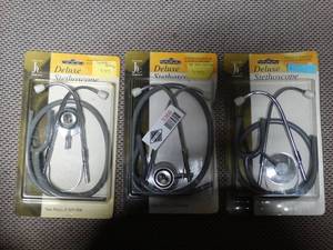 lot 3366 image: Lot of 3 Deluxe Stethoscopes