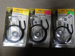 lot 3368 image: Lot of 3 Deluxe Stethoscopes