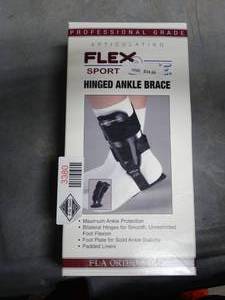 lot 3380 image: FLA Orthopedics Flex-Light Hinged Ankle Brace  - Size Small