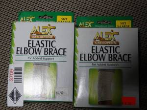 lot 3709 image: Lot of 2 Alex Orthopedic Elastic Elbow Brace - Size XLarge