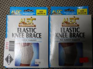 lot 3711 image: Lot of 2 Alex Orthopedic Neoprene Knee Brace- Size Medium