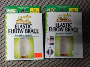 lot 3720 image: Lot of 2 Alex Orthopedic Elastic Elbow Brace - Size Medium