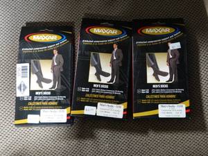 lot 3730 image: Lot of 3 MAXAR COMPRESSION DRESS SOCKS 18-20 mmHg -SIZE Small