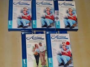 lot 3736 image: Lot of 5 Activa Knee High Socks 20-30 mm Hg- Size Small
