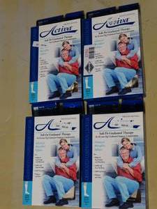 lot 3750 image: Lot of 4 Activa Knee High Socks 20-30 mm Hg- Size Small