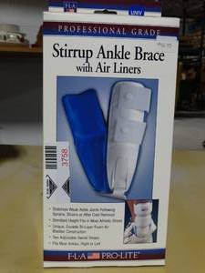 lot 3755 image: FLA Orthopedics Stirrup Ankle Brace With Air Liners - Size Universal